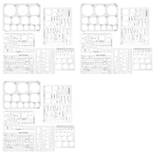 18pcs Circle Template for Drafting, Geometric Shape Stencils Circle Square Measuring Ruler for Building Formwork Drawing