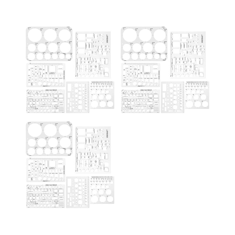 18Pcs Circle Template For Drafting, Geometric Shape Stencils Circle Square Measuring Ruler For Building Formwork Drawing 6032183297681