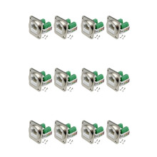 12 St RJ45 Panelmonterad Skruvterminaladapter, RJ45/8P8C Panelmonterad Honkontakt, RJ45 Solderless Terminal Extender