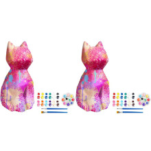 2X Seu Próprio Kit de Luz para Gatos, Luz Noturna de Artesanato para Gatos, Kit de Pintura para Artes e Ofícios, Adequado para Materiais de Arte,