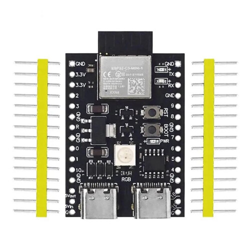 2X Placa de Desenvolvimento ESP32-C3 Dual Type-C WiFi  BLE5.0 DevKitM-1 Módulo ESP32C3 de Placa Principal 1