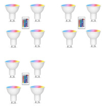 12 Lampadine Gu10 e 3 Telecomando con Funzione di Memoria, Faretto con 17 Colori Intercambiabili, 4 Modalità di Illuminazione Dinamica.