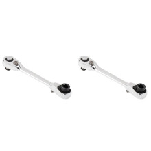 2X 1/4 Inch Double Ended Quick Socket Ratchet Wrench Rod Screwdriver Bit Tool Contain Ratchet Handle Wrench Tool