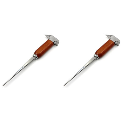 2X Eispickel Edelstahl, Eispickel zum Eisbrechen, Eispickel mit Holzgriff, Eispickel für Küche, Bar, Barkeeper