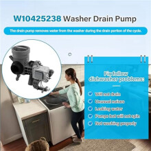 2X W10425238,W10605427 Washer Drain Pump,Washer Water Pump Motor Replacement for W10799064,W10799065,W10903216,W10918044