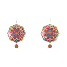 2X Mandala Wind Spinner Métal 3D Rotation Windchimes Luxury Art Garden Hanging Décoration Extérieure