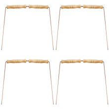 8X Copper Dowsing Rods Kit for Divination Tool - Natural Wooden Handles Divining Rods