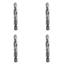 4Stück M8 X 1,25 mm Schnellarbeitsstahl 4341, Titanbeschichteter Verbundgewindebohrer und -Gewindebohrer, Integriertes