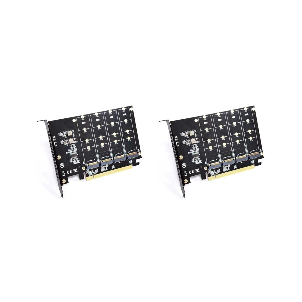 2X M.2 Nvme To Pcie X16 Adapter Converter Card 4 Port Nvme Expansion Card For 2230 2242 2260 2280 Ssd 6031045802100