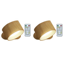 2X Led Wall Sconces Remote Control and Touch Control Wall Lamp 3 Color Temperatures & Dimmable Magnetic 360Brown
