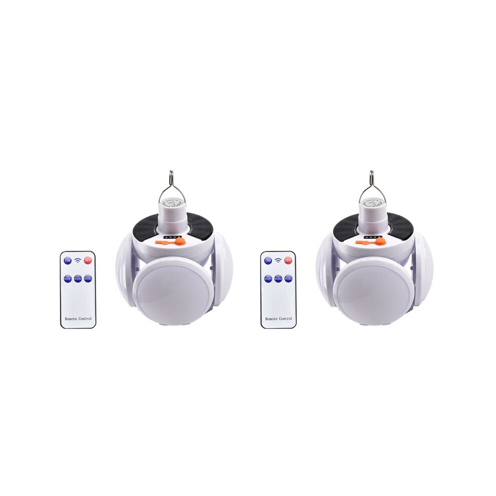 2X Solar Camping Lamp Usb Rechargeable Led Remote Control Foldable Lantern Portable Emergency Lamp Light 4712426488282