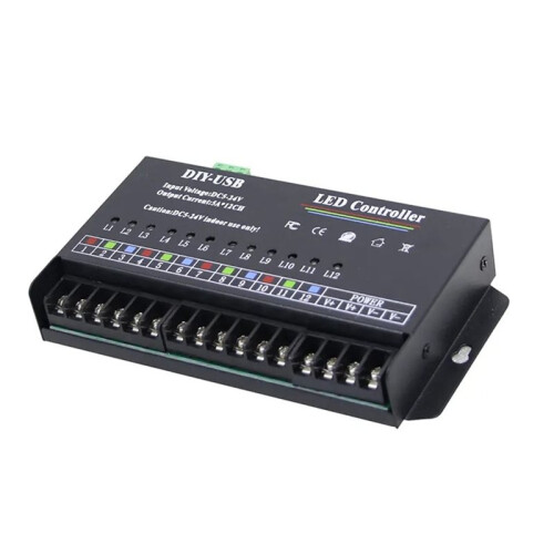 4X Autonomer DIY-Programmiercontroller 12-Fach Programmierbarer USB-DIY-LED-RGB-Controller für 3528 5050-Streifenmodul 1