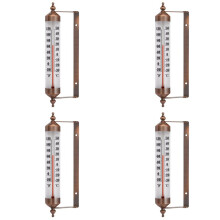 4pz 10 Pollici Nuovo Termometro Wireless per Interni/Esterni nel Acciaio Premium Decorativo