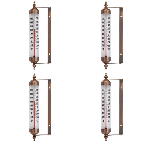 4pcs 10 Polegadas Novo Termômetro Interno/Externo de Aço Premium Decorativo Sem Fio