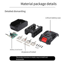 4X Koffer für Elektrowerkzeuge, BMS, 21-V-Akku-Aufbewahrungsbox für Kabellosen Elektrischen Winkelschleifer, Schneiden, 18650-Akkufach