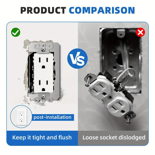20-Pack Outlet Adjustment Plate Spacers - Durable, Self-Leveling Electrical Socket Extenders for Uneven Surfaces 2
