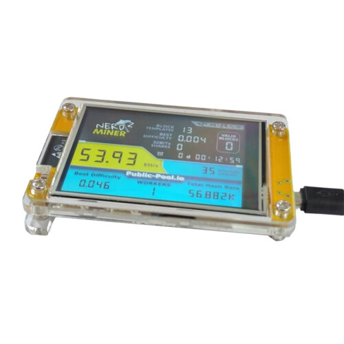 2X NerdMiner 2 Miner 55-60KH/S 2.8 Polegadas Display BTC Solo Lottery Miner Bitcoin BTC Miner Solo Nerd Miner com Case 2