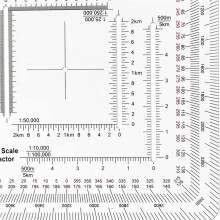 2X Vierkante Militaire Coördinatenschaal Gradenboog voor Landnavigatie, Militaire Stijl UTM/MGRS Coördinatenschaal
