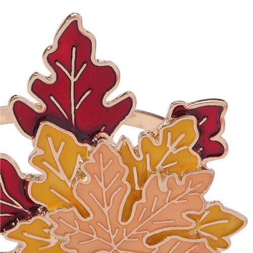 12 Anneaux de Serviette en Forme de Feuille D'Érable pour Décoration de Table de Maison 2