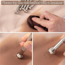 18pcs Leather Stamp, Alloy Steel Leather Carving Stamping Punching Tools for Leather Design Working- Silver