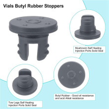 7.5 mm/0.3 Inch Vials Rubber Stoppers, 600 Pcs Two Legs Butyl Rubber Bottle Stopper Self-Healing Injection Seal