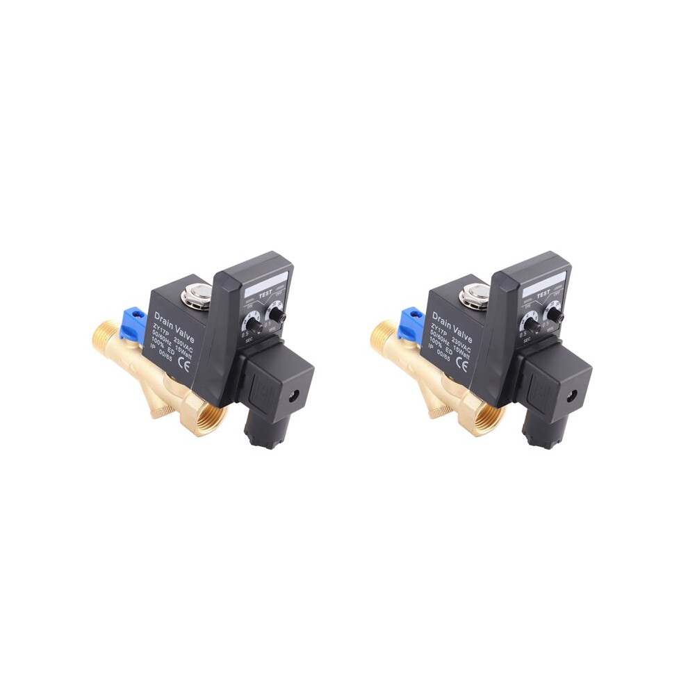 2X G1/2 Dn15 Automatic Electronic Timed Drain Valve For Air Compressor Condensate Management Ac220v 6032345709847