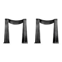 2X Wedding Arch Draping Fabric 1 Panel 29.5In X 19.6Ft Sheer Chiffon Curtain Drapes for Wedding Hallowmas Ceremony Black