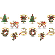 12-Teiliges Weihnachtsserviettenring-Set, Serviettenringhalter Aus Metall, Blau, für Weihnachtsfeiern, Feiertage, Winteressen, Tischdekoration