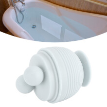 Universal Blue Silicone Bathtub Plug with Suction Cup & Double Ball Clips