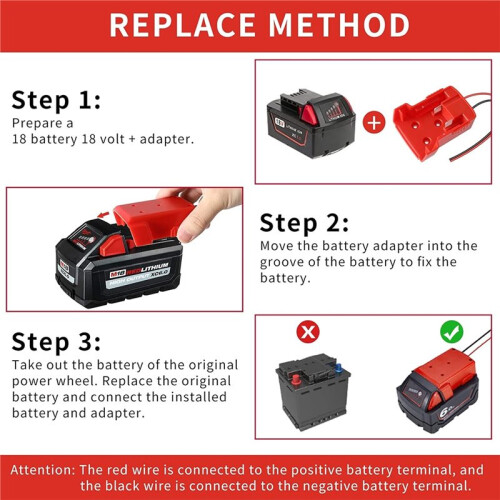 2-Pack Power Wheels Adapter for  M18 Battery 18V, High-Quality Robotics DIY Connector 2