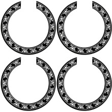 4X Adesivo Decalcomania Rosa Buca per Parti di Chitarra Classica Acustica Nero + Argento