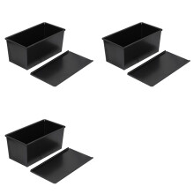 3X 450G Carbon Steel Bread Loaf Pan with Cover Bread Toast Mold Lid Heavy Duty Professional Bread Maker Pan