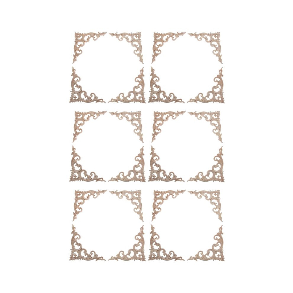24Pcs Wood Carved Corner Onlay Applique Unpainted Frame Cupboard Cabinet Decal For Home Furniture Decoration 15Cm 6132158575490