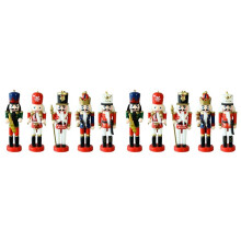 10Pc Navidad Cascanueces Adornos de Madera Saxofón Soldados Manual Decoraciones 13Cm Árbol de Navidad Decoración