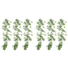 Paquete de 6 (16,8 Pies) de Hojas de Sauce Artificiales, Ramitas de Enredaderas, Guirnalda de Plantas de Sauce Colgante de Seda Falsa para Interiores