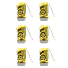 6X 3 LED Dynamo Wind Flashlight Hand-Pressing Crank NR No Battery Torch
