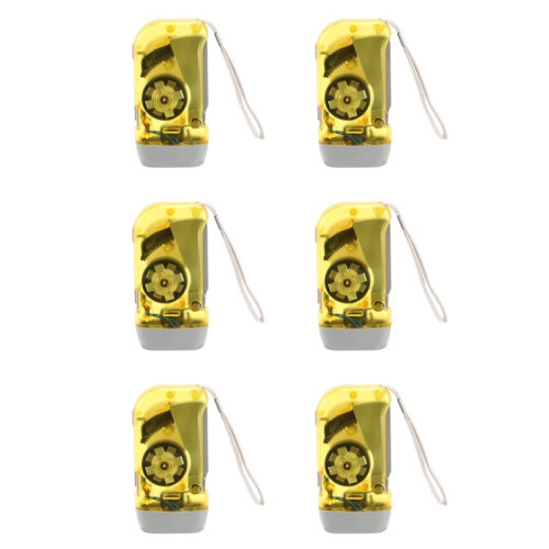 6X 3 LED Dynamo Wind  Flashlight Hand-Pressing Crank NR No Battery Torch