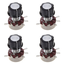 4X Replacement 6mm Shaft Dia 470K Ohm 2W Pots Potentiometer W Knob