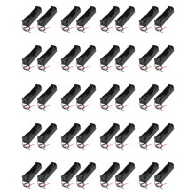 40 Pcs Black 18650 Flat Tip Batteries Battery Holder Case W Wire Leads