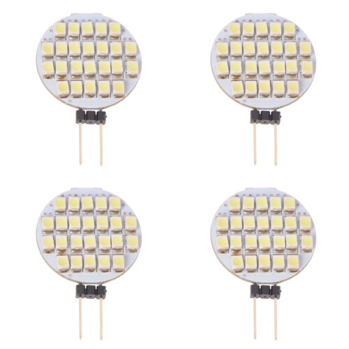 4X 24 SMD LED-Spotlamp G4 Echt Wit  12V