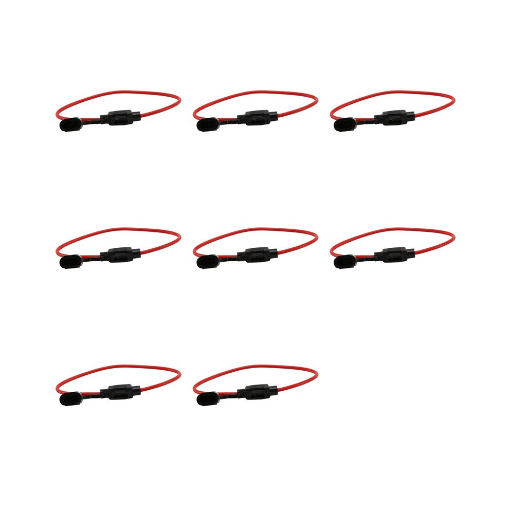 8X 14Awg Wire In- Car Automotive Blade Fuse Holder Fuseholder 20A Red 4712480988858