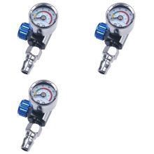 3pcs 1/4 Inch Bsp Air Regulator Valve Tool Durable Small Tail Pressure Gauge with Nozzle for Spray Tool