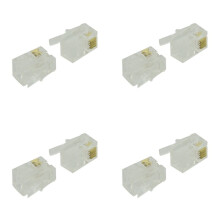 RJ9 4P4C Plug Phone Jack Connector 200 Pieces, Transparent
