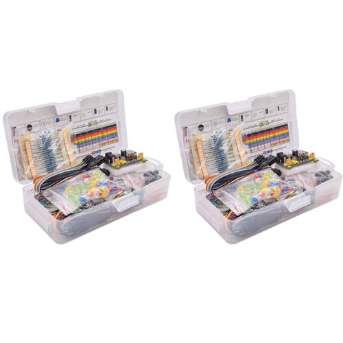 2X New Breadboard Set Electronics Component  DIY Kit with Plastic Box for   R3 Component Package