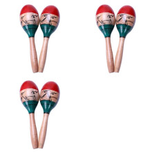 3 Pair Wooden Maracas Durable Large 25Cm Musical Educational Instrument Toy for Children Kids Maraca