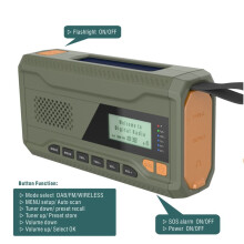 2X DAB/FM Radio Emergency Radio Built in 4500Mah Battery Solar Hand Crank Radio Receiver Outdoor Radio