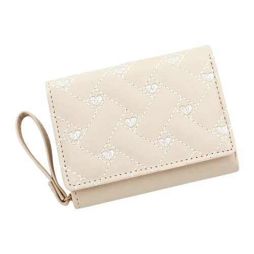 White PU Leather Coin Purse Compact Zipper Wallet 1
