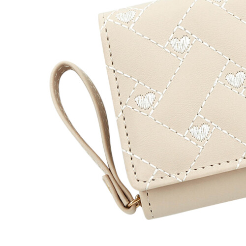 White PU Leather Coin Purse Compact Zipper Wallet 2