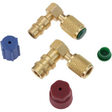 4X R12 auf R134 ein Hoch/Niedrig AC Passend Port Nachrüst Adapter, Schnell Kupplungs Ventil A/C 90 Grad Passend