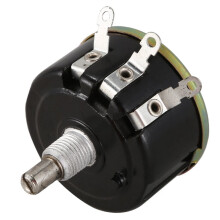 6X WX050 10K Ohm 5W 6mm Round Shaft Rotary Wire Wound Potentiometer Black+Silver